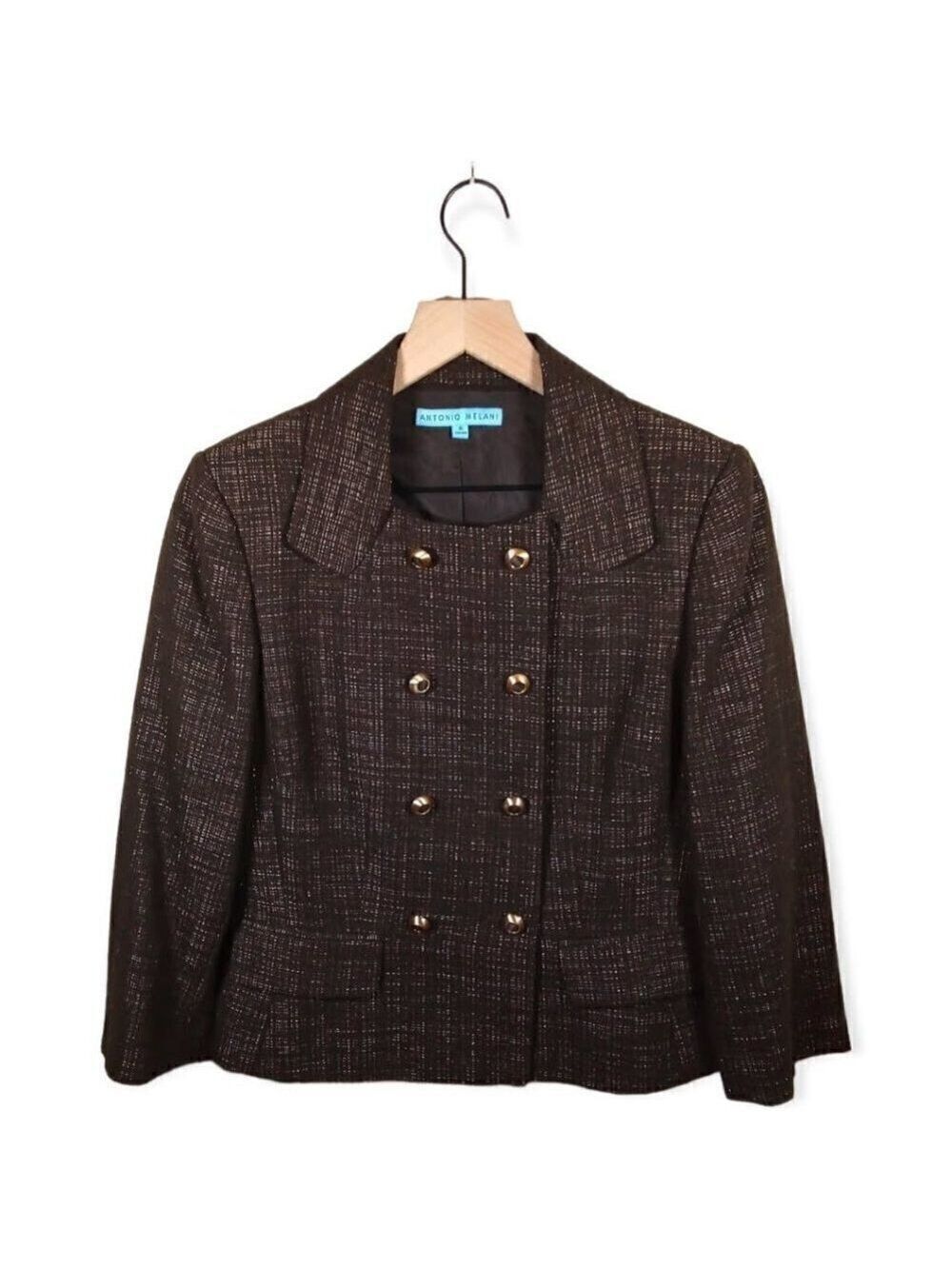 ANTONIO Melani Yasmine Double Breasted Wool Blend Blazer Size 6